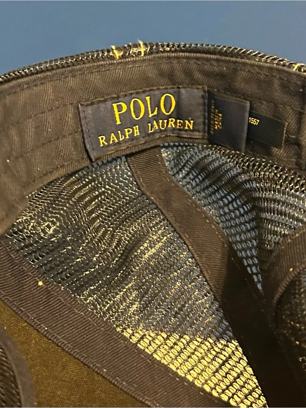 Polo Ralph Lauren Denim Mesh Trucker Cap American Flag Patch Navy Blue